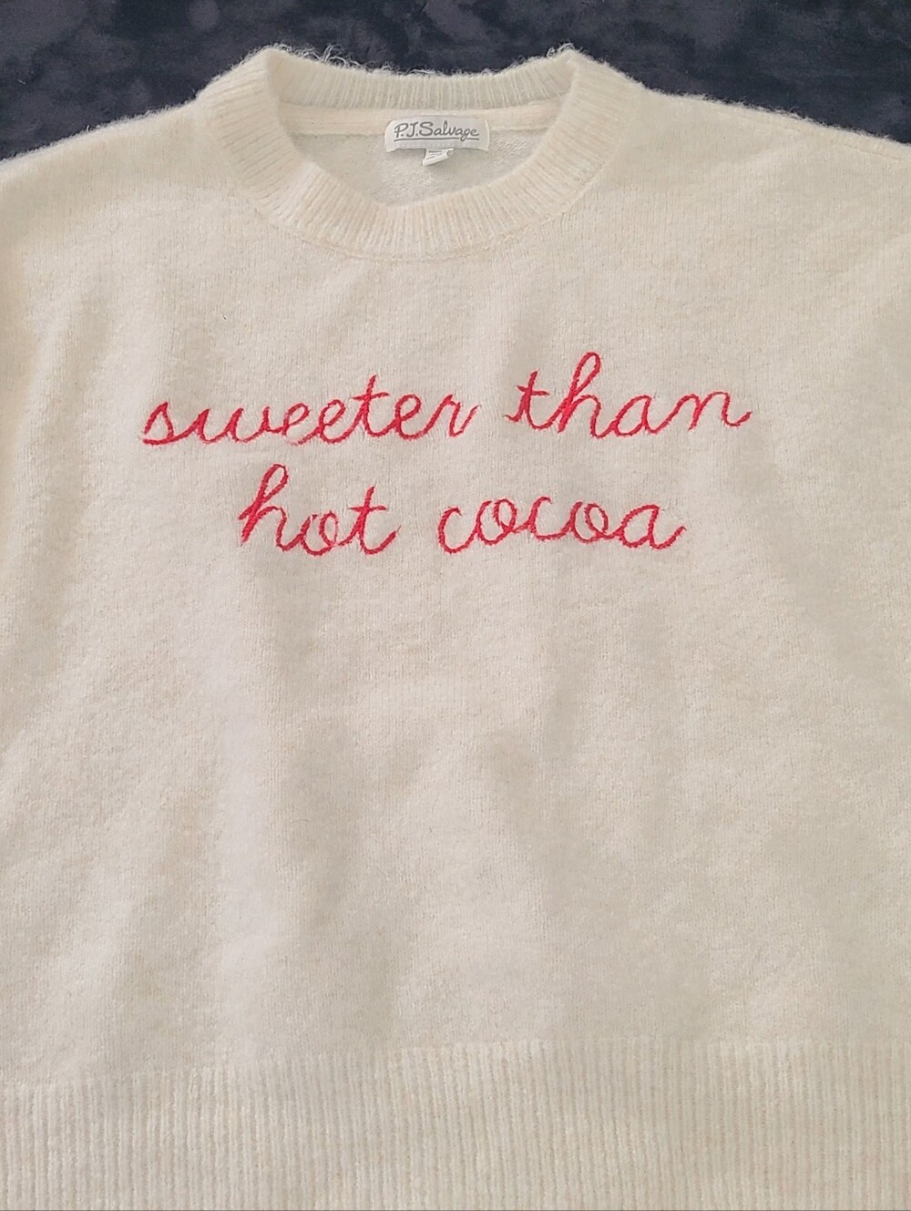 PJ Salvage "sweeter than hot cocoa" snuggle sweater- Medium, Holiday Xmas Cozy